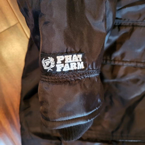 Black Phat Farm Men's Hooded Winter Jacket With A Faux Fur Trim Size XL Y2K NWT. - Picture 8 of 15
